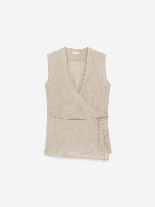 Linen Wrap Top