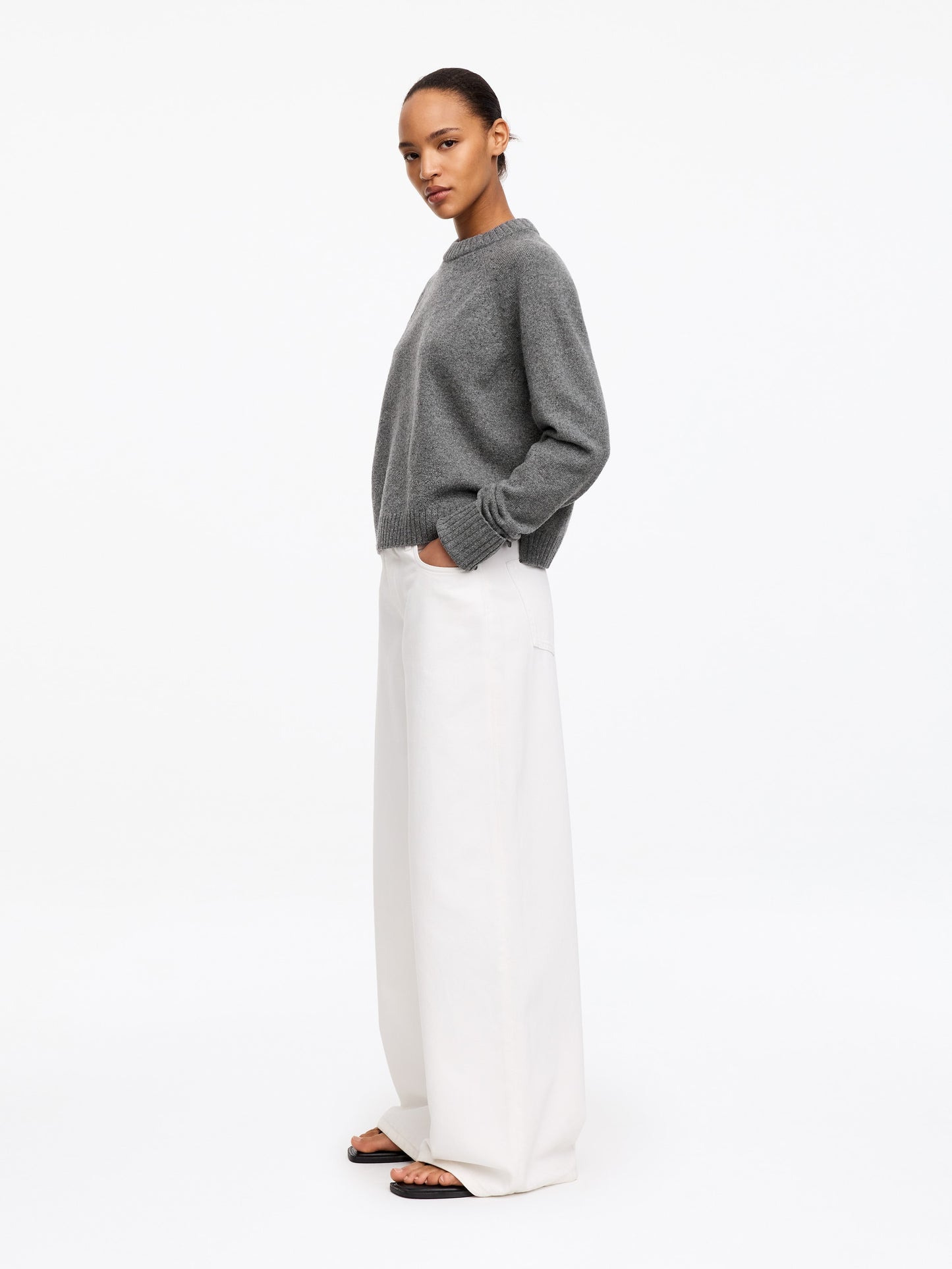 Folded Sleeve Wool Jumper