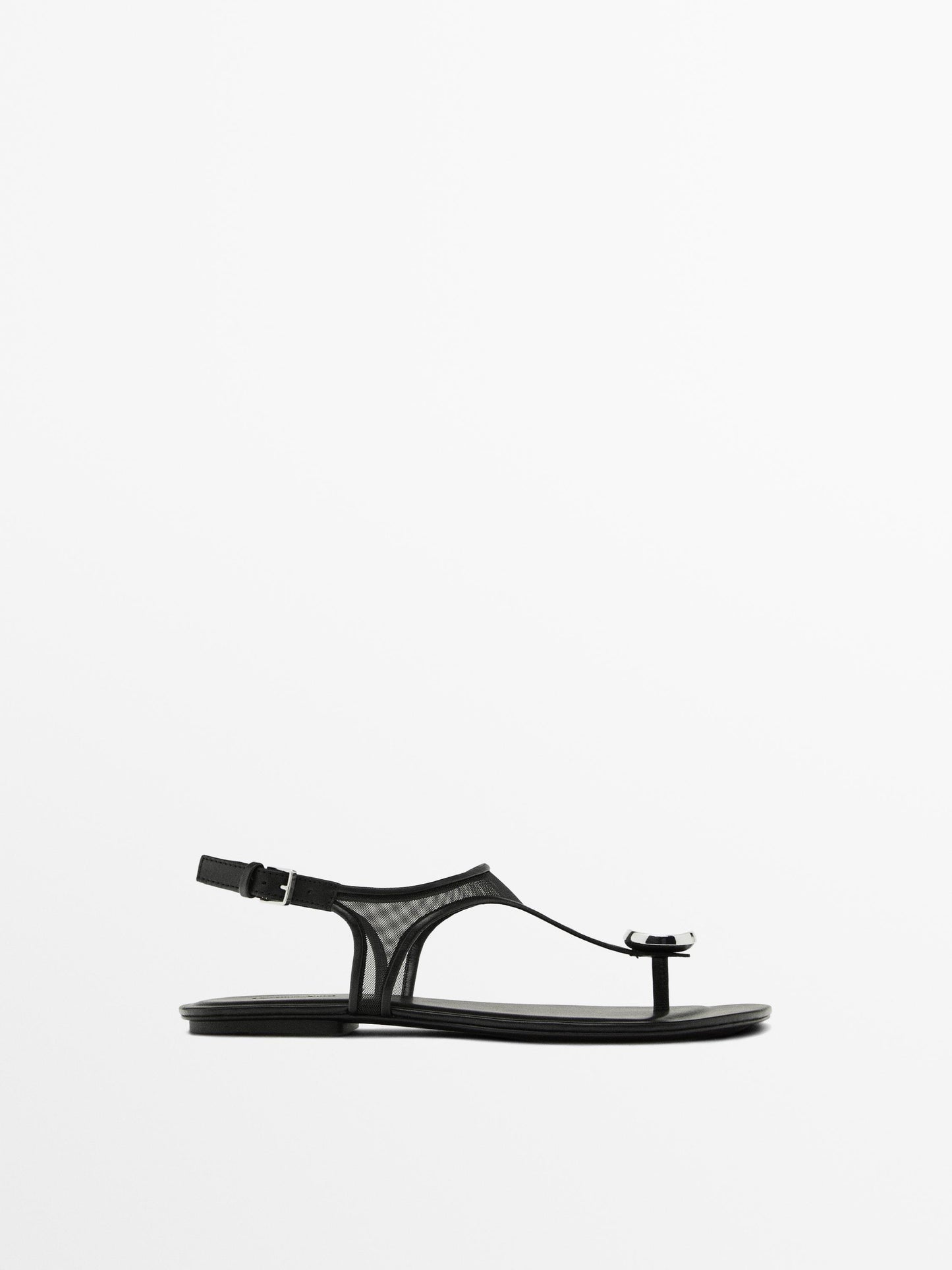 Mesh sandals with rhinestone detail