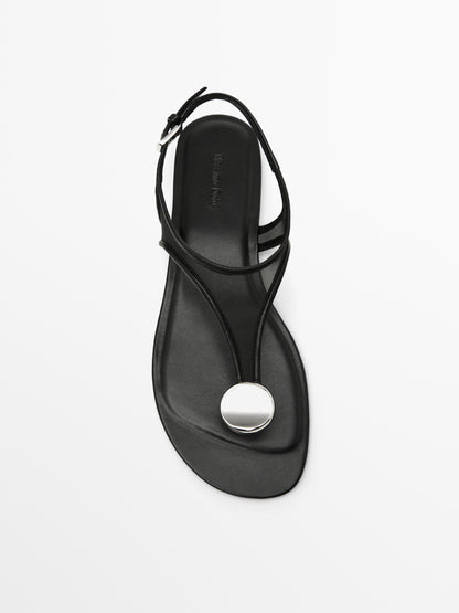 Mesh sandals with rhinestone detail