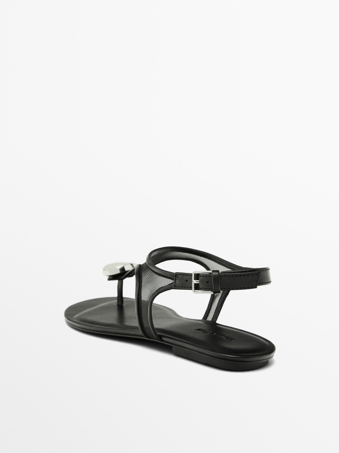 Mesh sandals with rhinestone detail