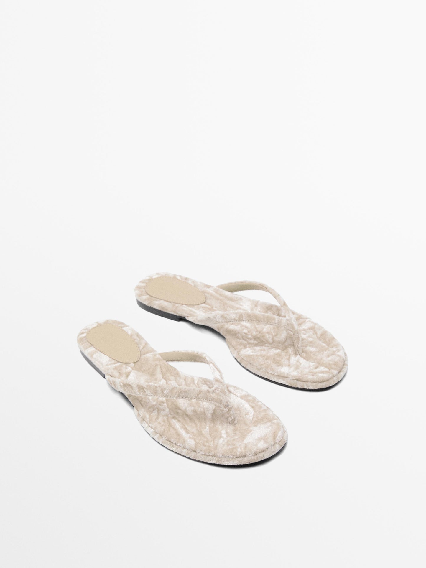 Velvet flat slider sandals