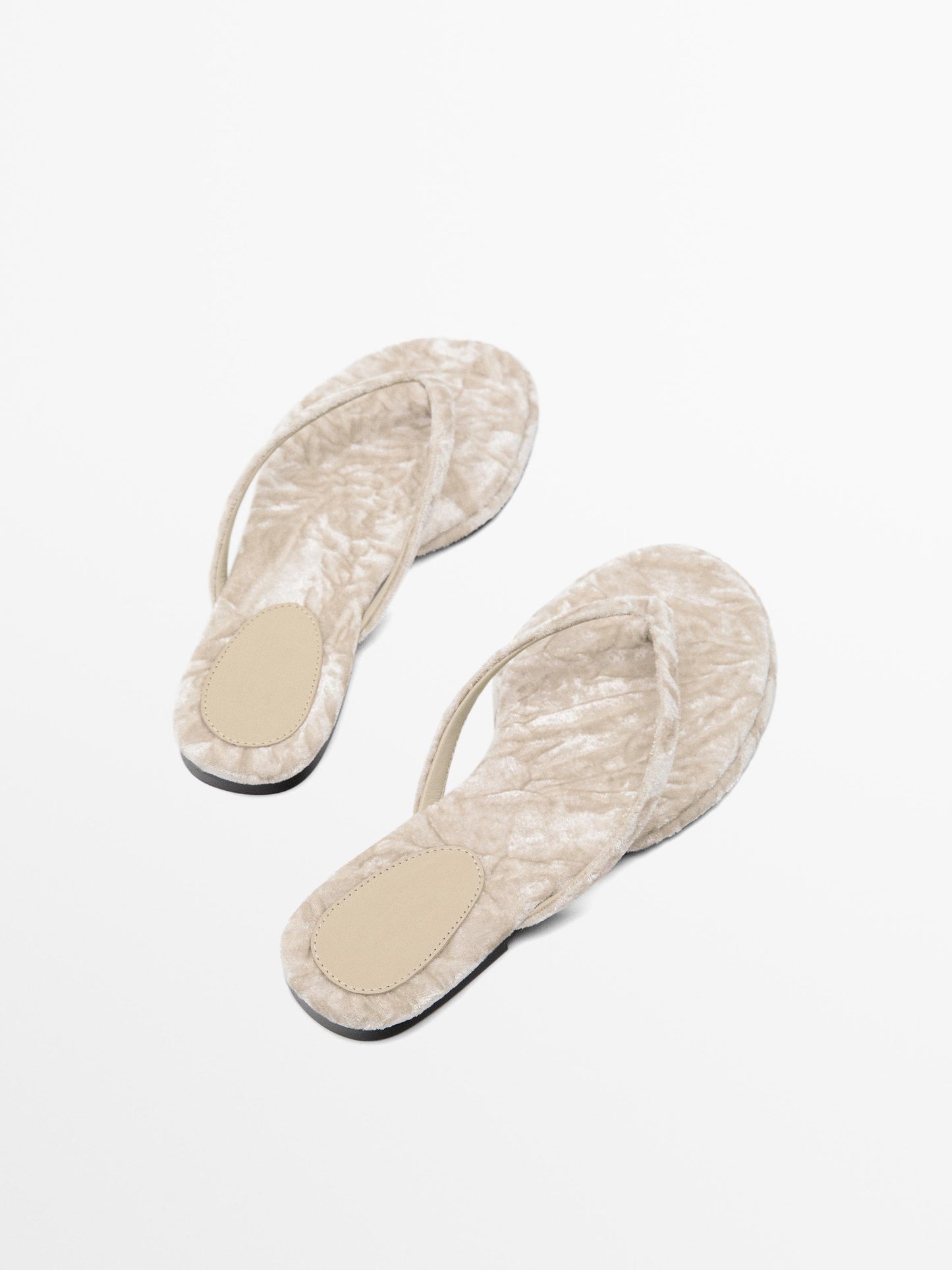 Velvet flat slider sandals