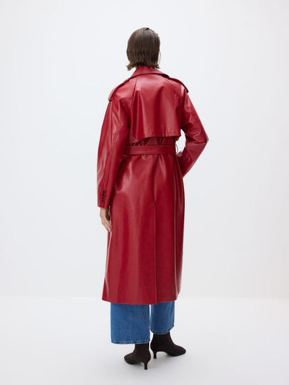 Leather imitation trench coat