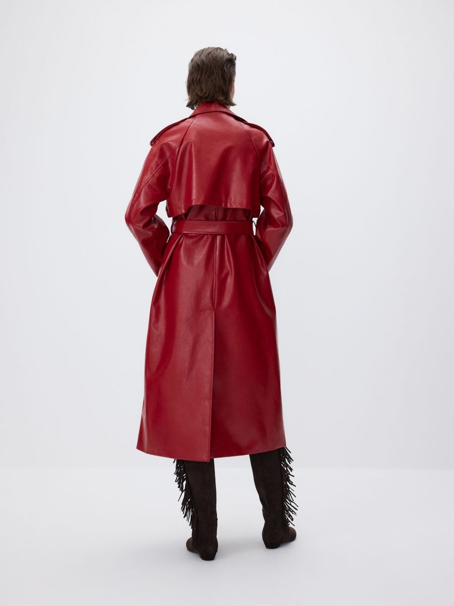 Leather imitation trench coat