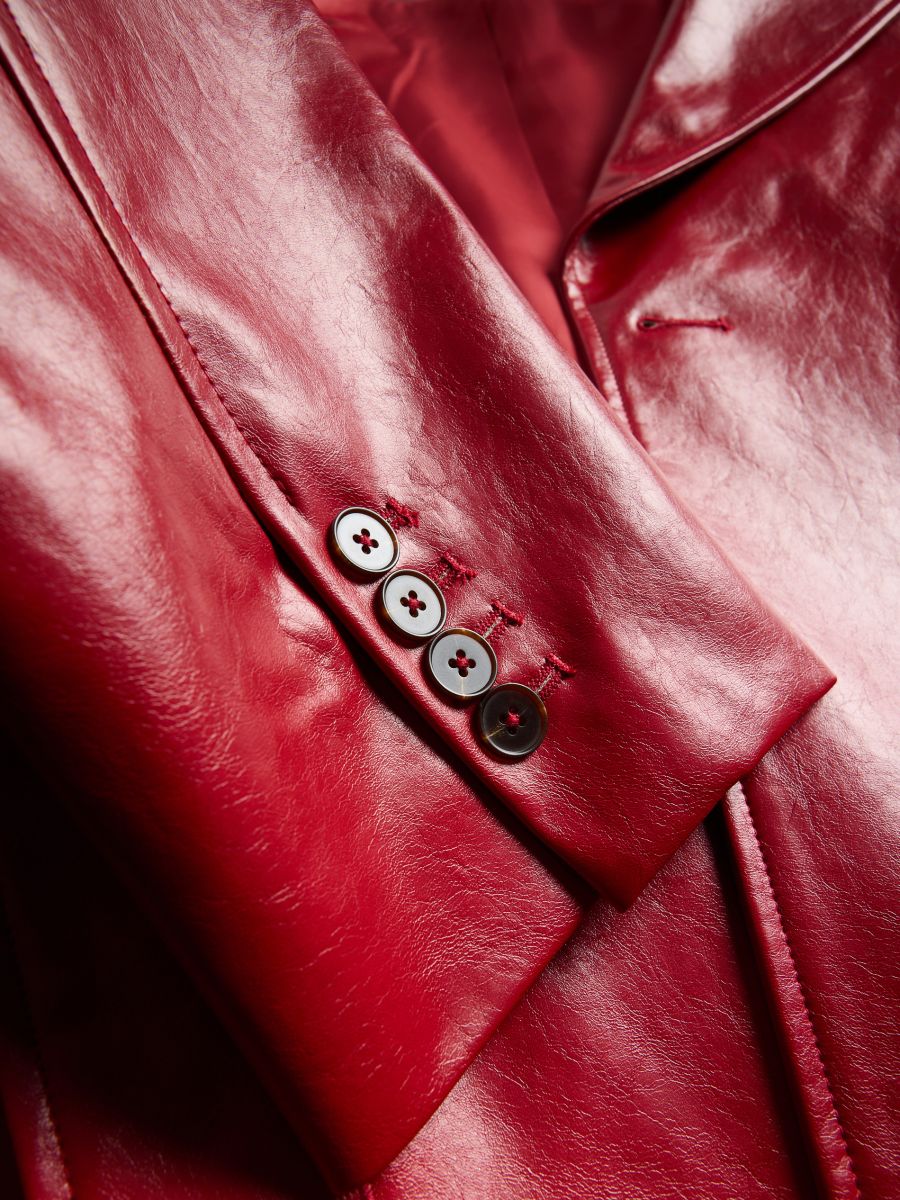 Leather imitation trench coat