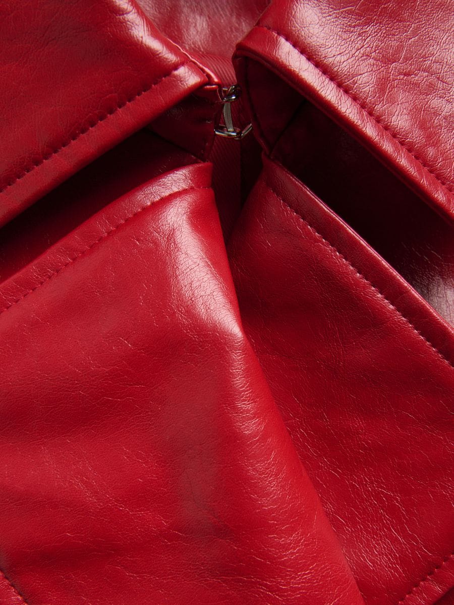 Leather imitation trench coat