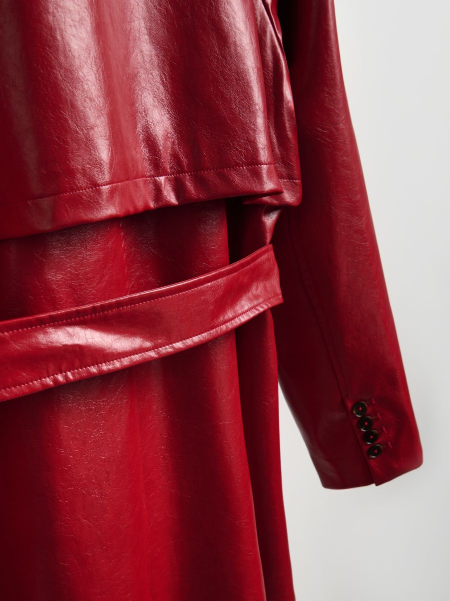 Leather imitation trench coat