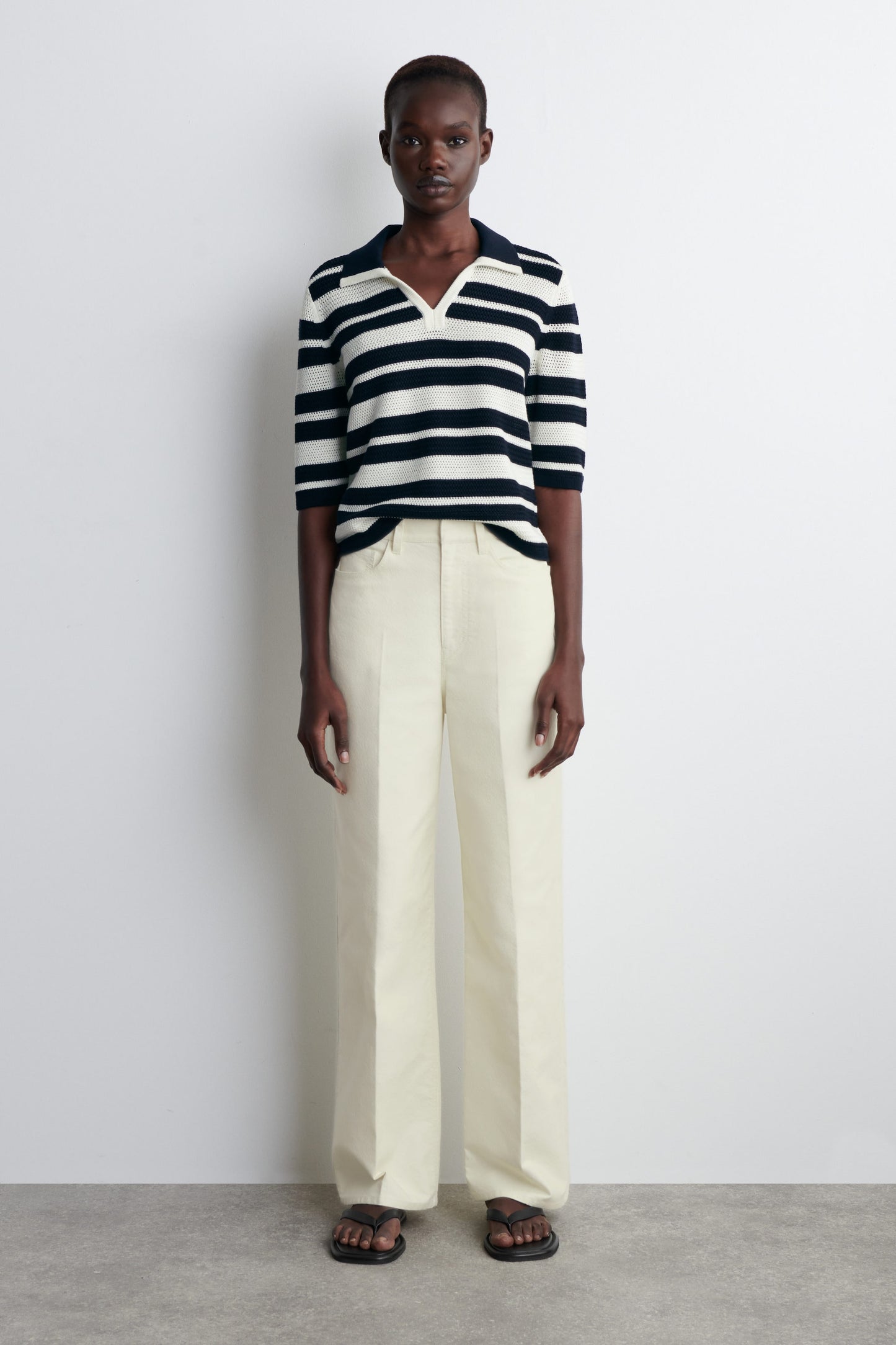 Open-Knit Polo Shirt