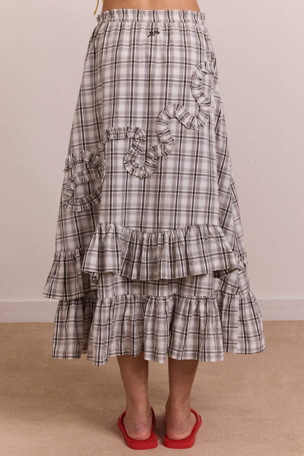 Catie ruffle midi skirt