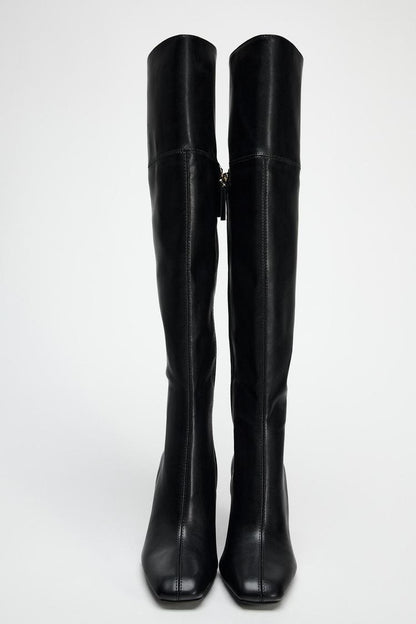 Over-the-knee high heel boots