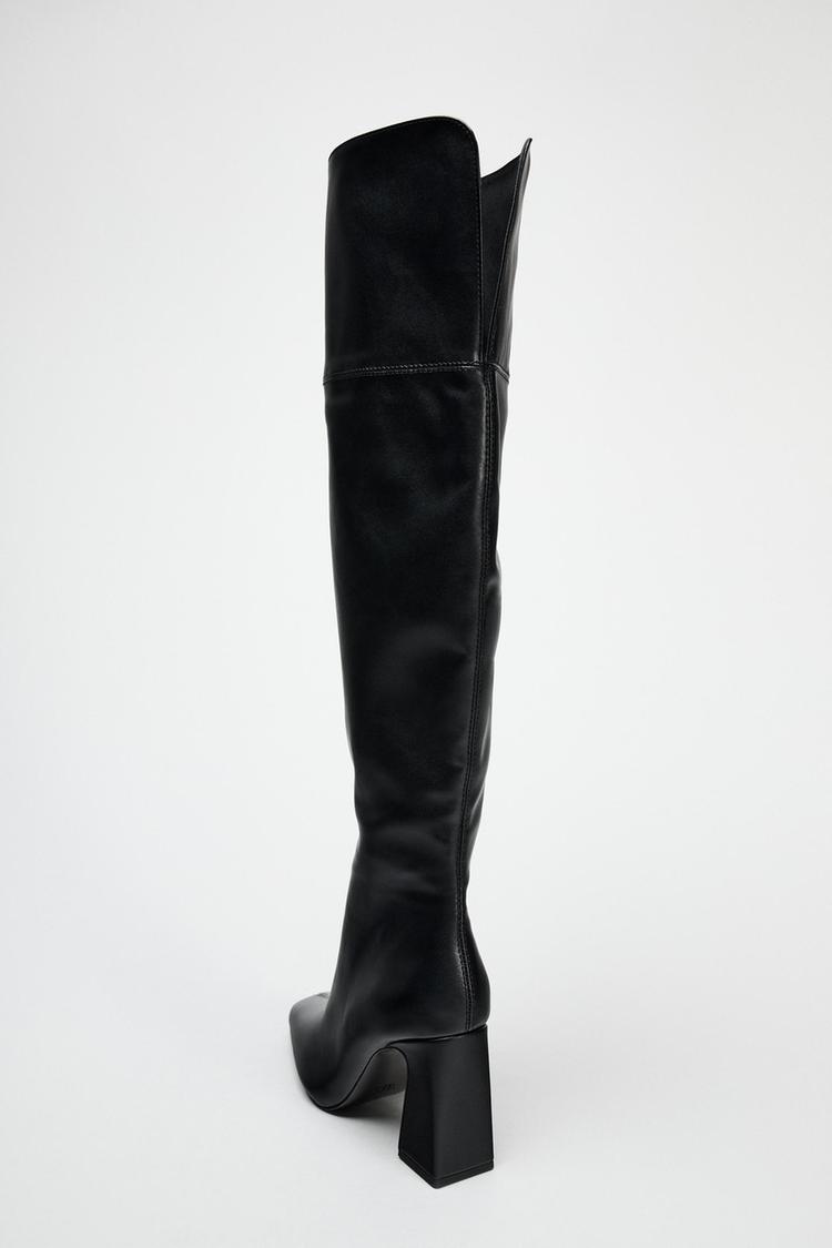 Over-the-knee high heel boots