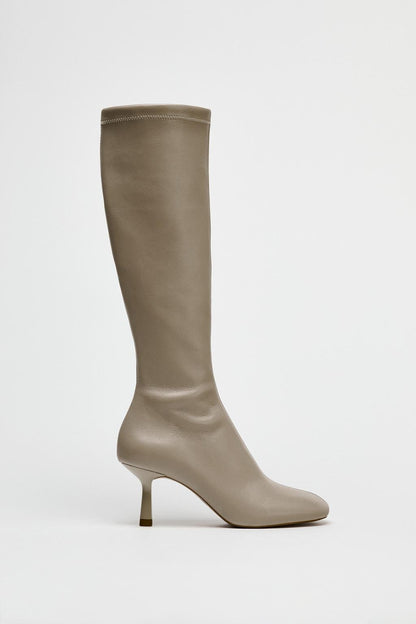 Soft leather knee-high boots