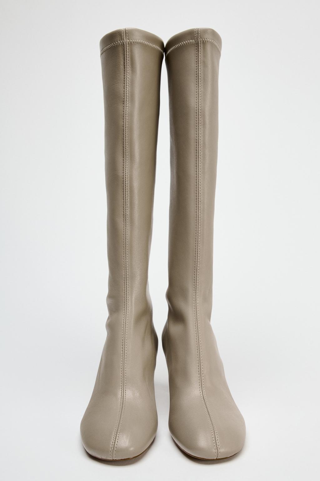 Soft leather knee-high boots