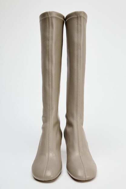 Soft leather knee-high boots