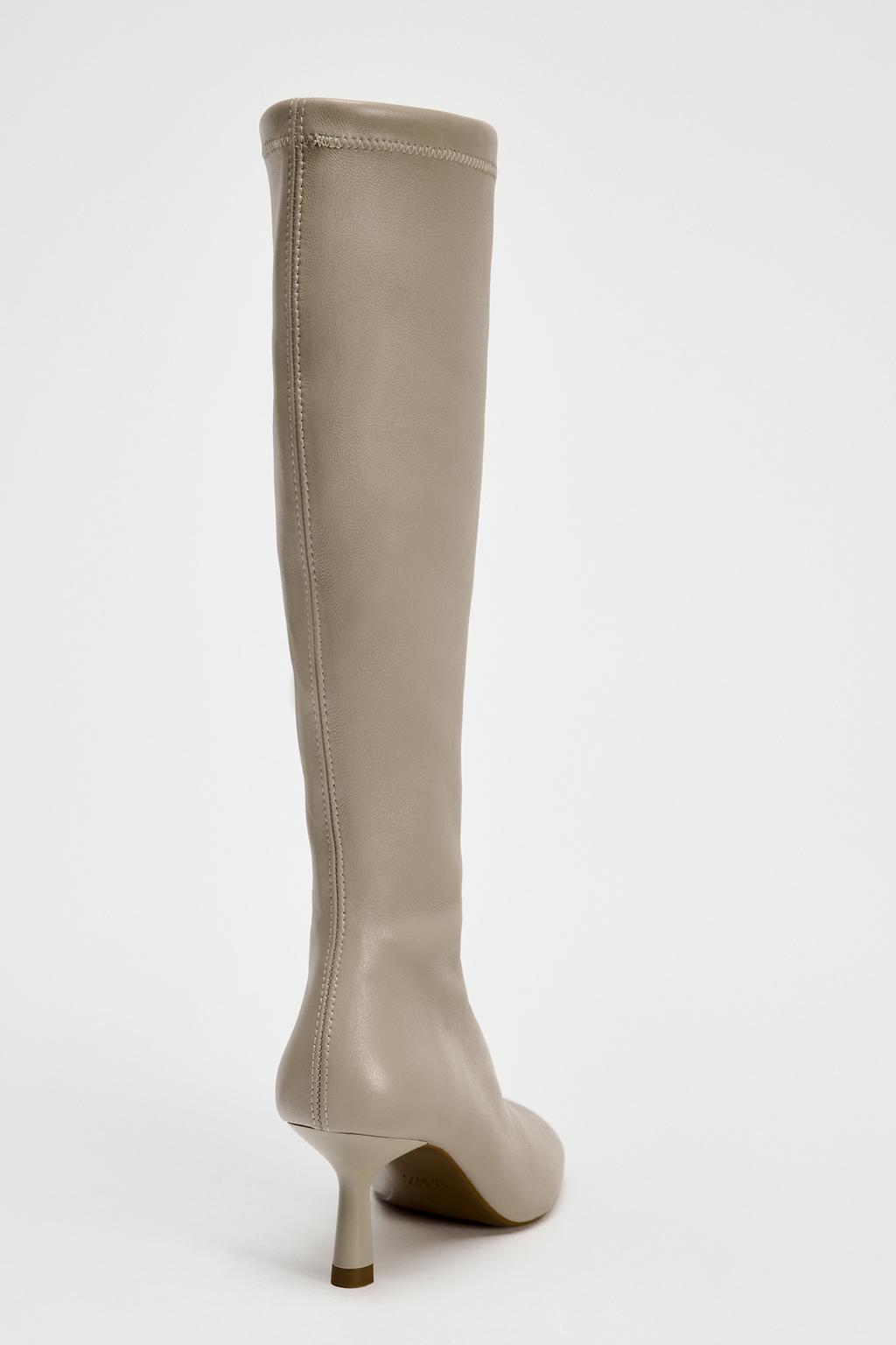 Soft leather knee-high boots