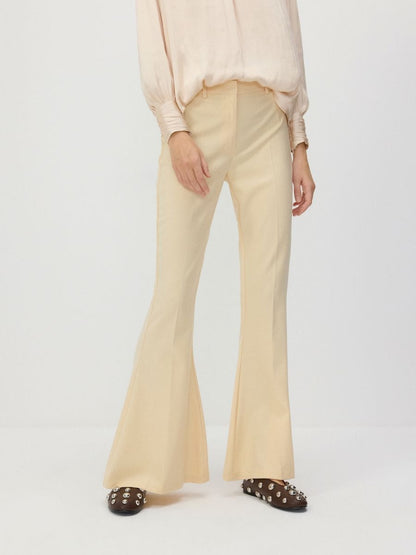 Wool blend flare trousers