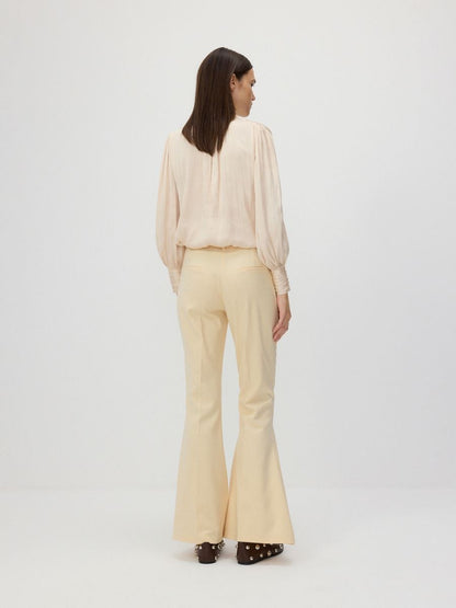 Wool blend flare trousers