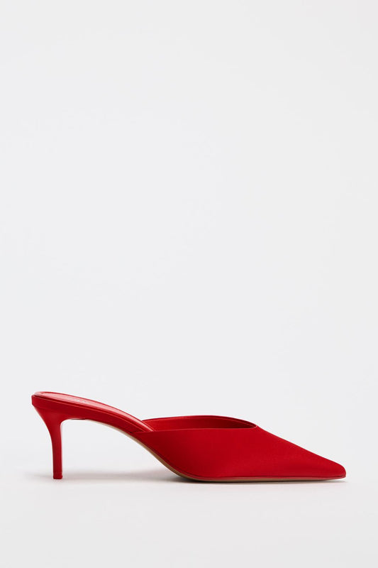 Satin High-Heel Mules