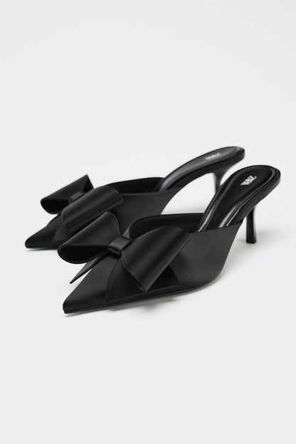 Bow High-Heel Mules