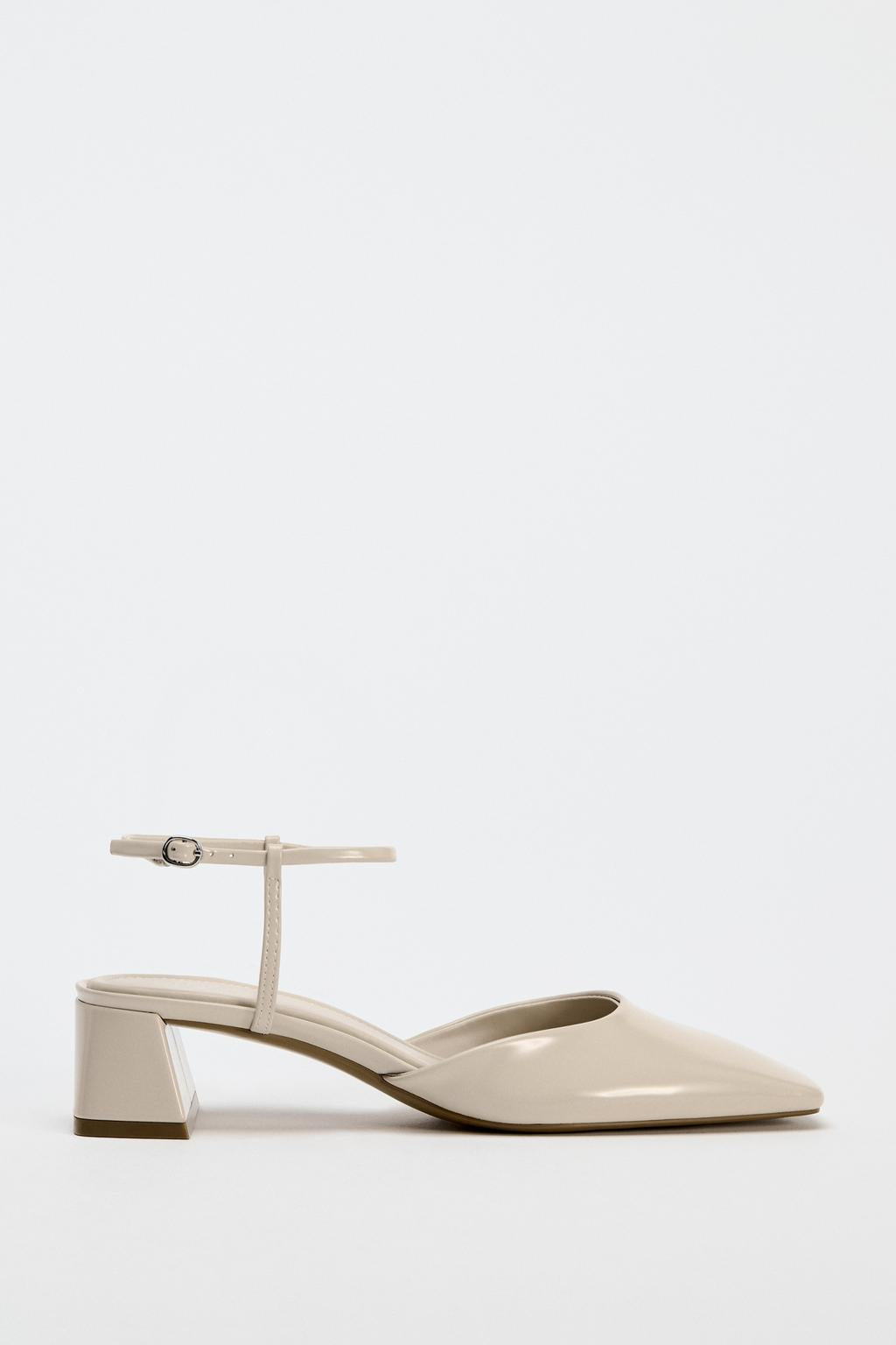 Faux-Patent Finish Slingback Shoes