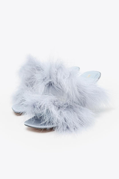Feather Heeled Sandals