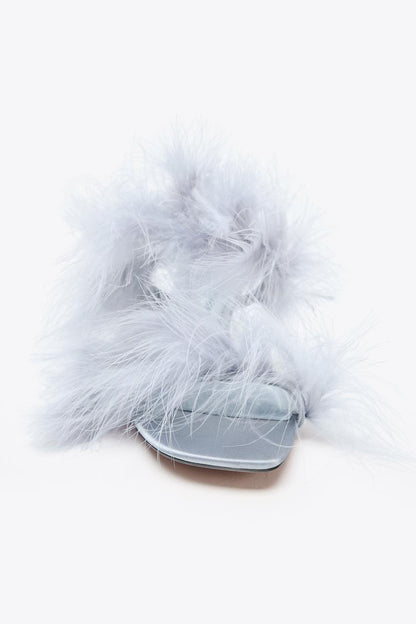Feather Heeled Sandals