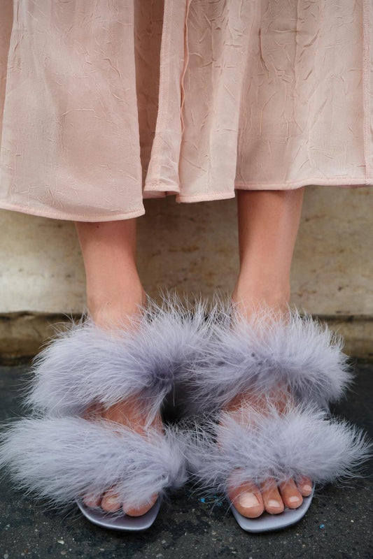 Feather Heeled Sandals