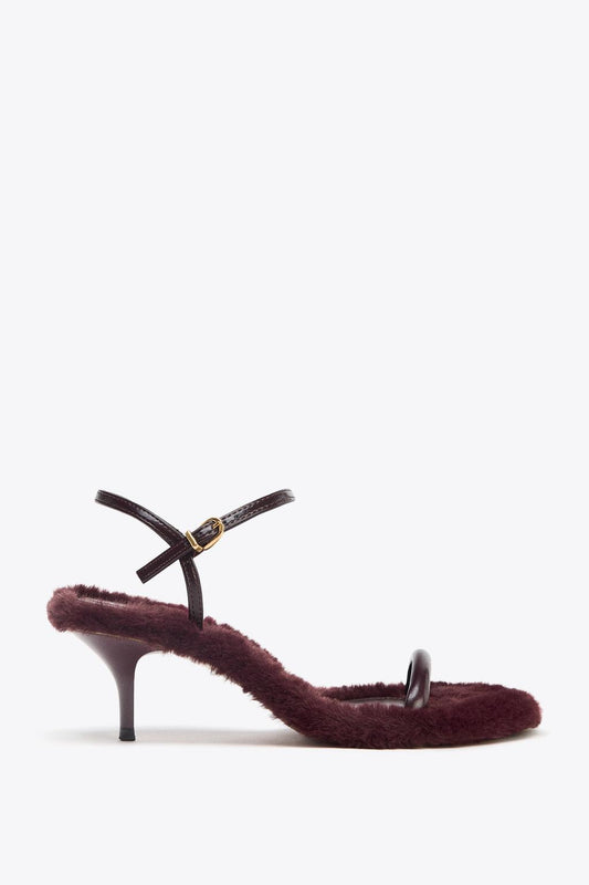 Faux Fur Heeled Sandals