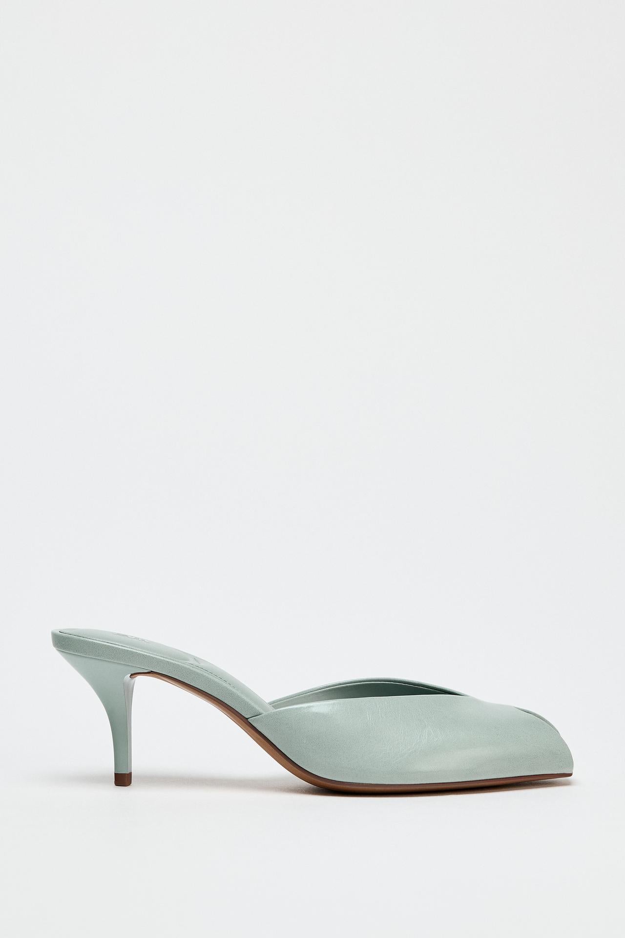 Blue Leather Mules