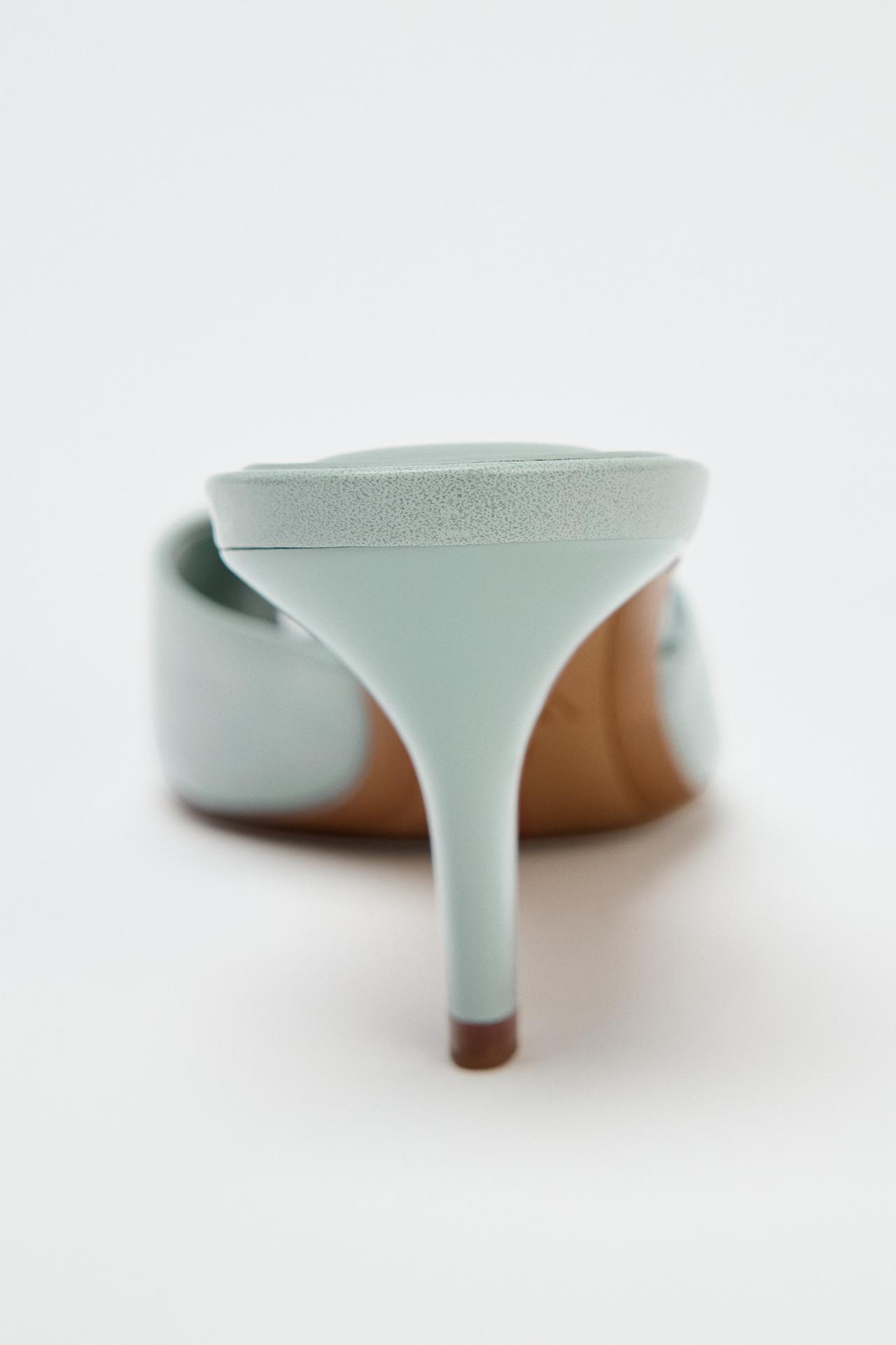 Blue Leather Mules
