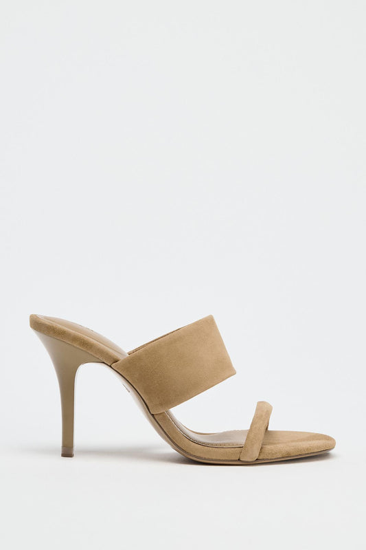 Suede Strappy Heeled Sandals