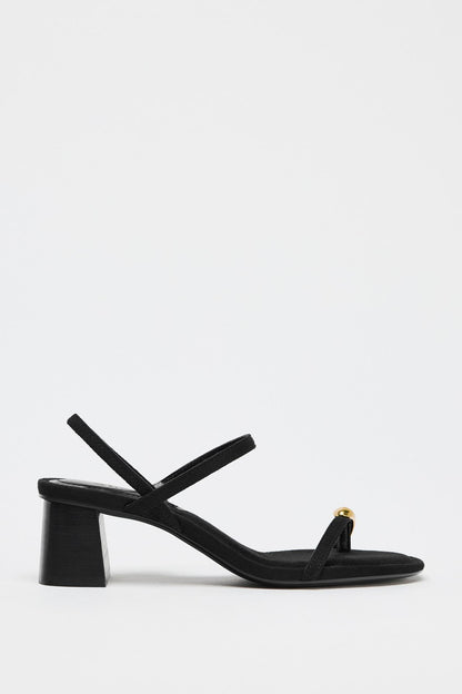 Heeled Sandals with Metal Detail