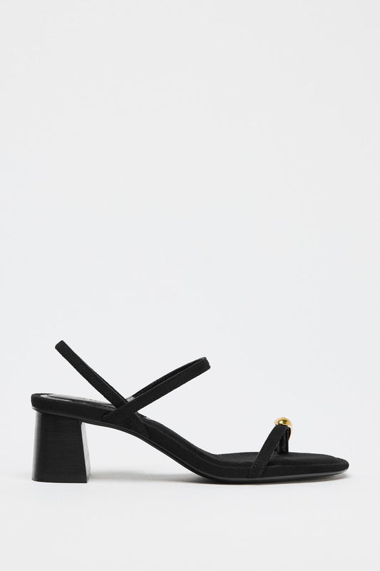 Heeled Sandals with Metal Detail
