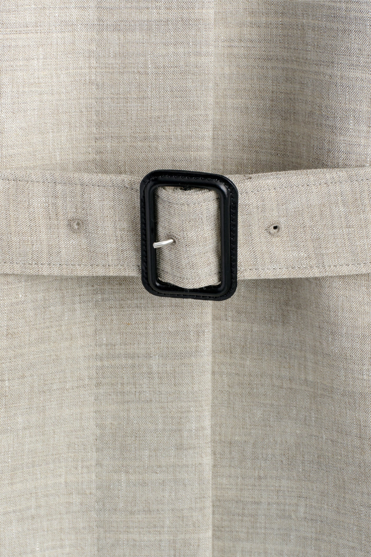 Long Linen-Wool Trench Coat