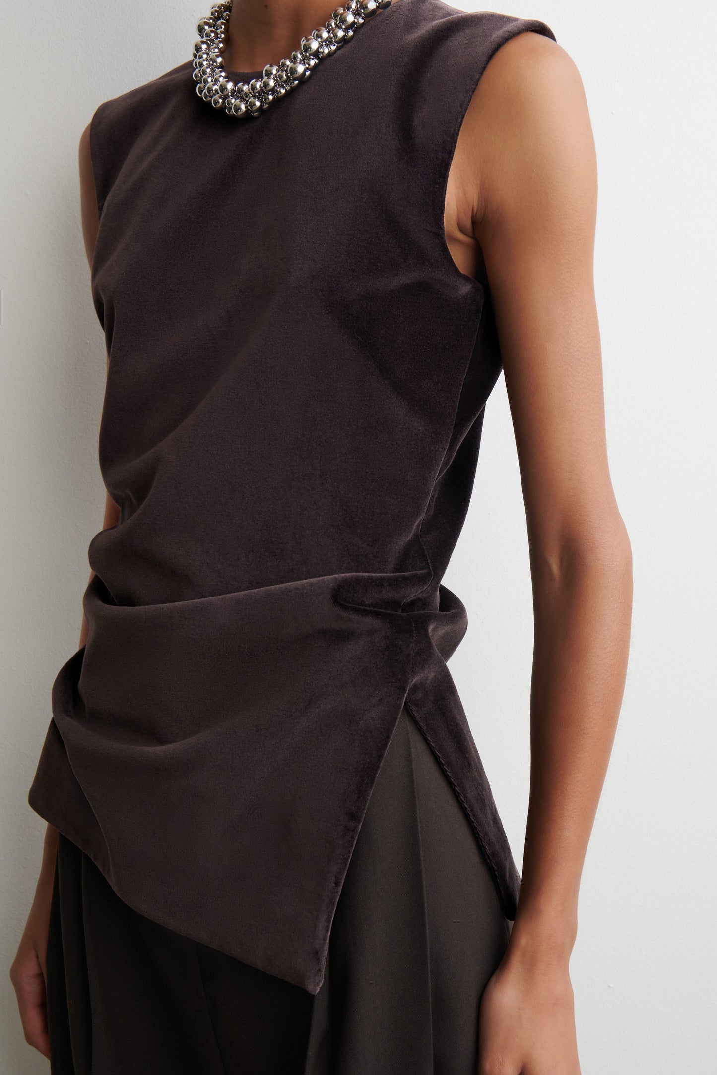 Asymmetric Velvet Top