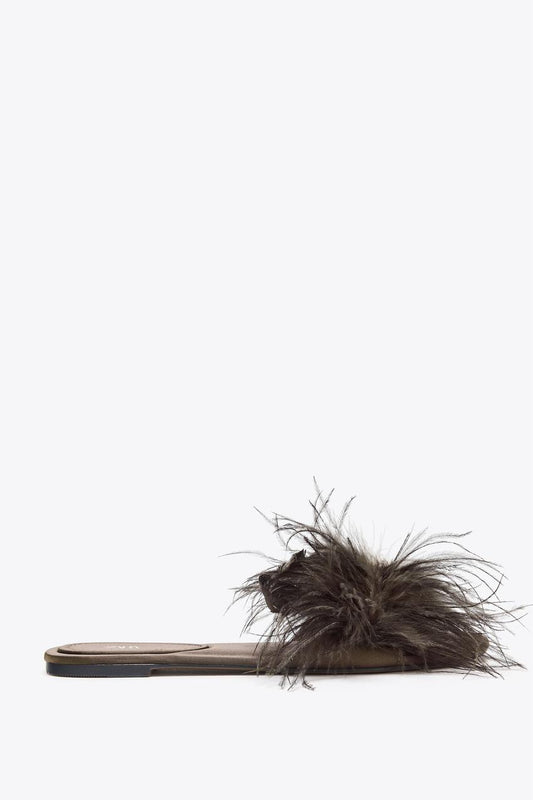 Feather Flat Sandals