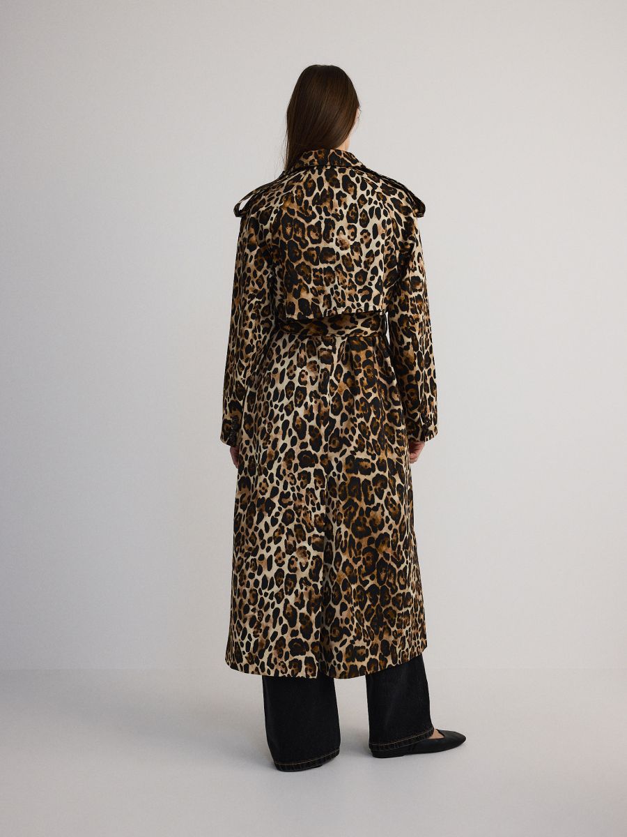 Leopard Print Trench Coat