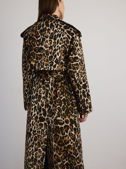 Leopard Print Trench Coat