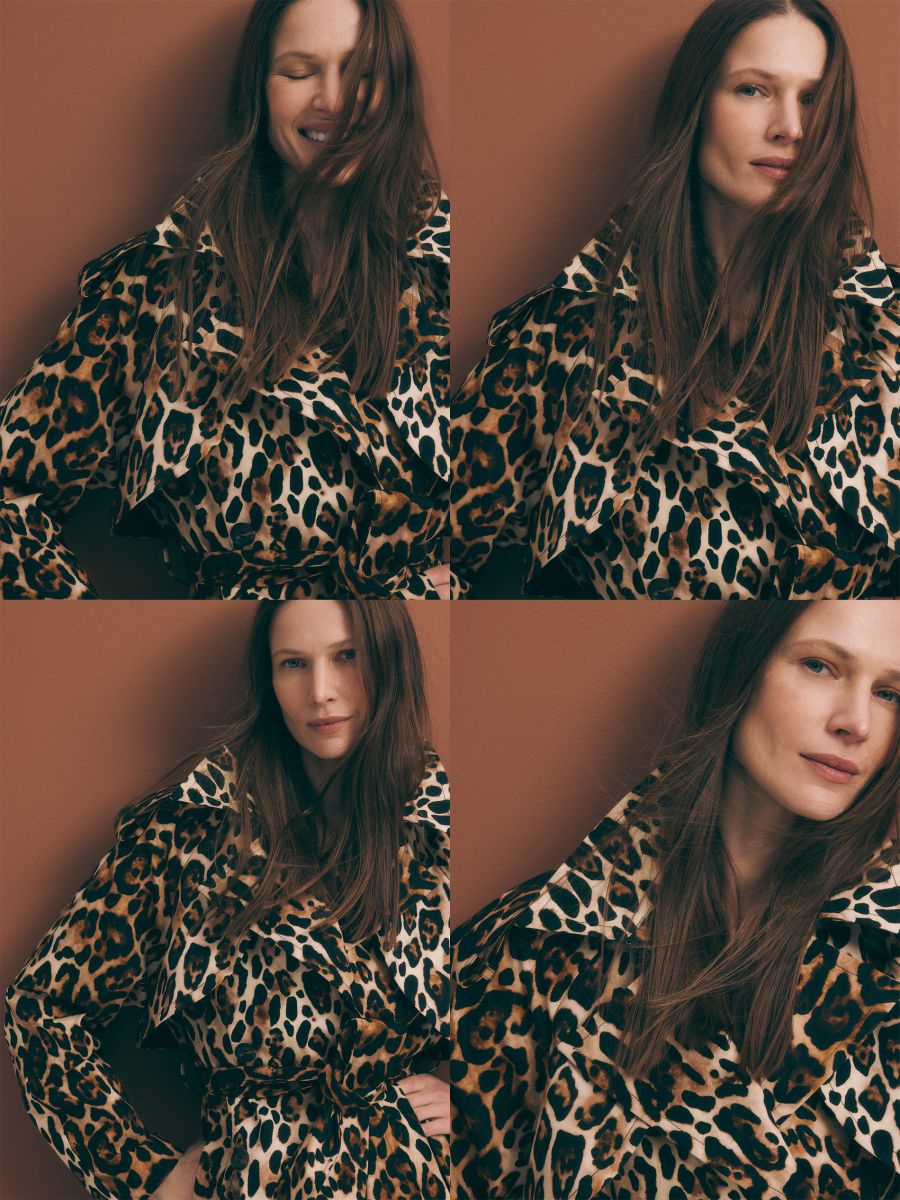 Leopard Print Trench Coat