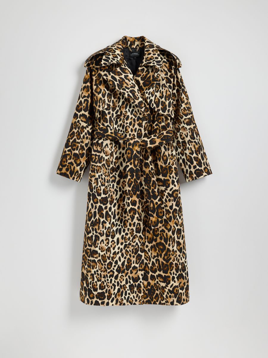 Leopard Print Trench Coat