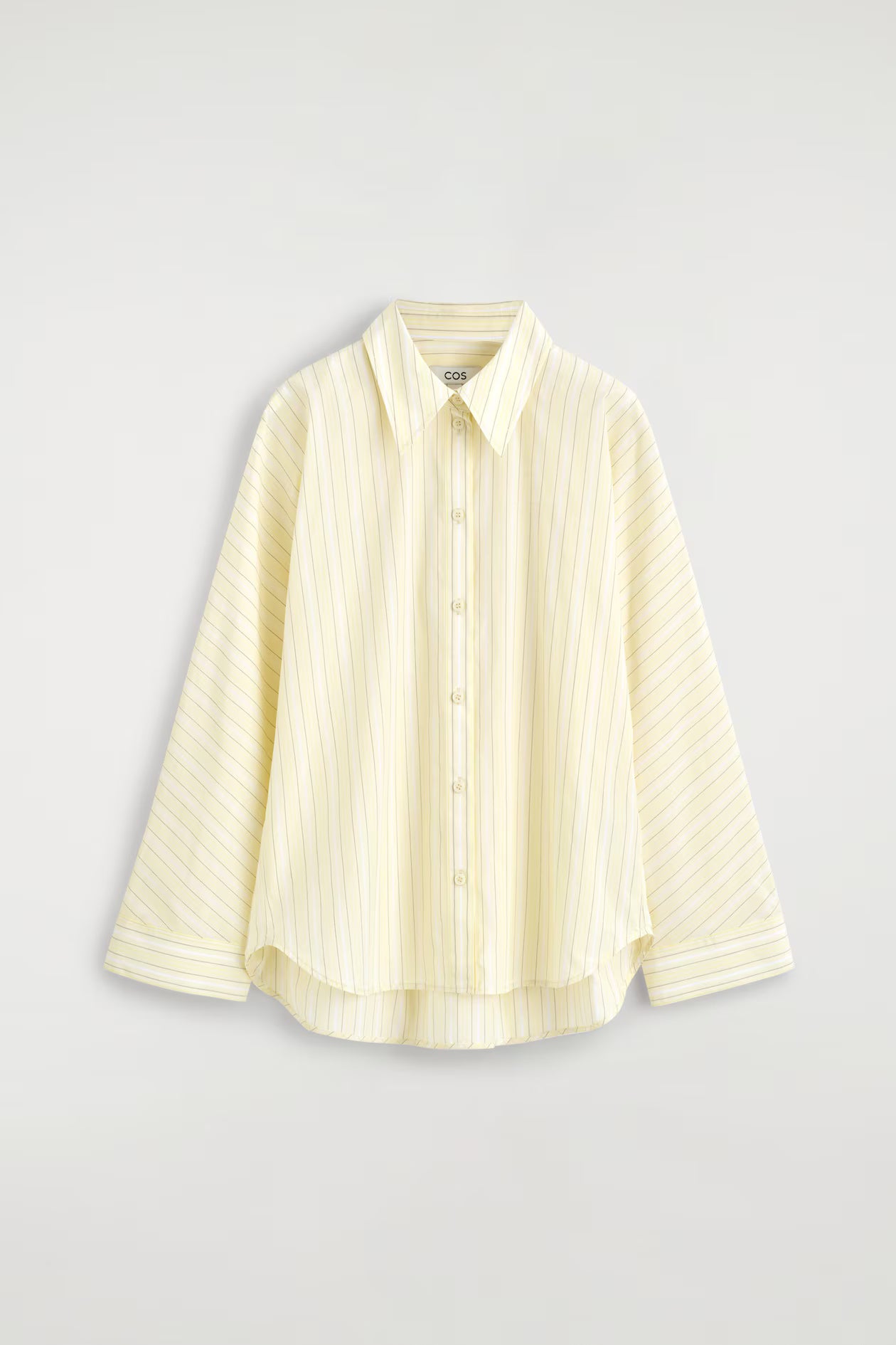 Pleated striped cotton shirt