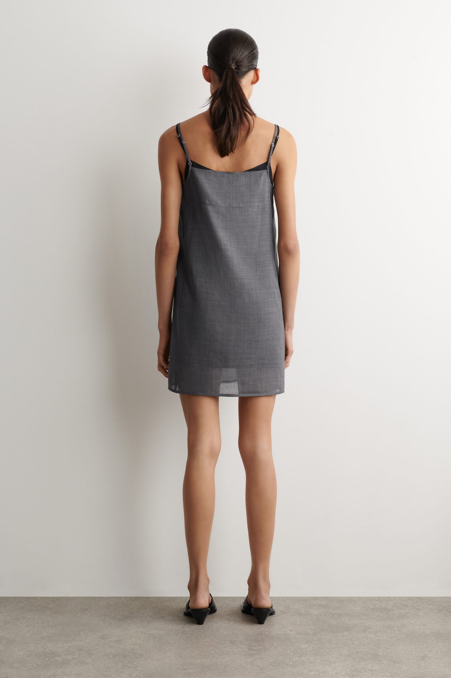 Semi-Sheer Layered Wool Mini Dress