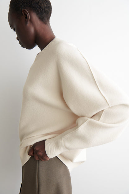 Rounded Double-Faced Wool Jumper