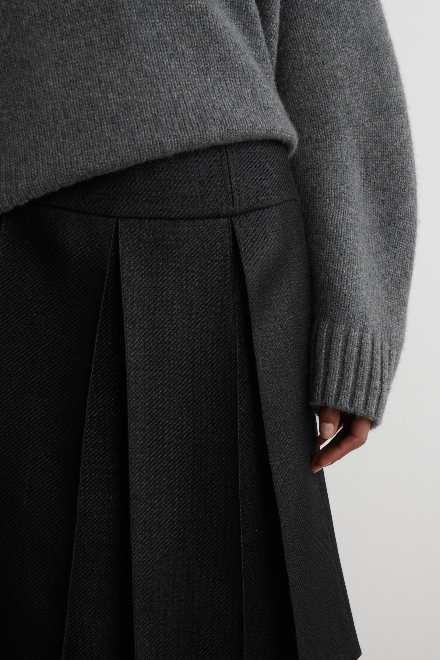 Pleated Wool-Blend Skirt