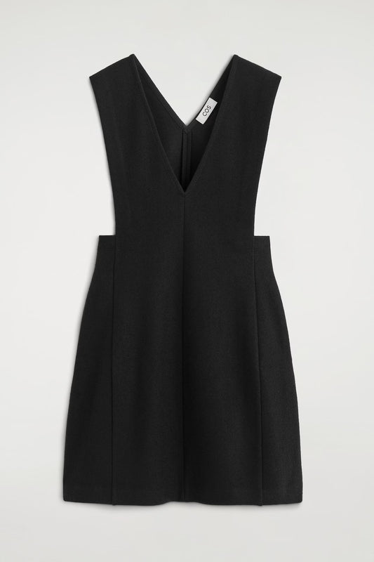 Boiled Wool-Blend Mini Pinafore Dress