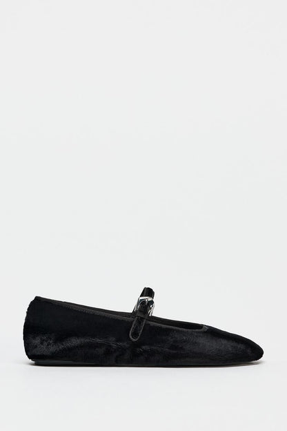 Faux fur ballerinas