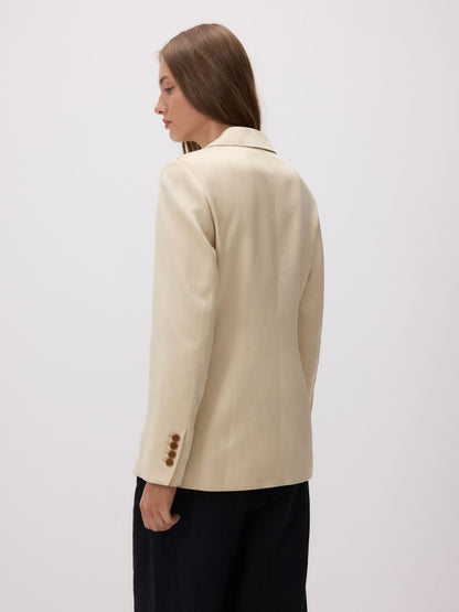 Linen blend satin blazer