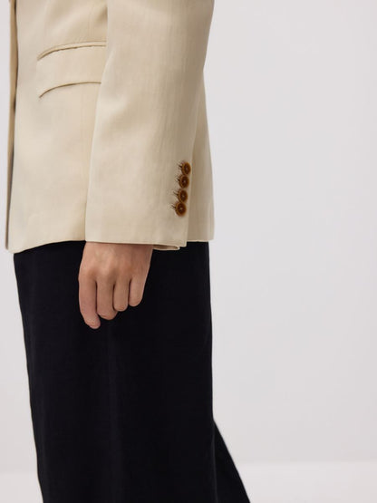 Linen blend satin blazer