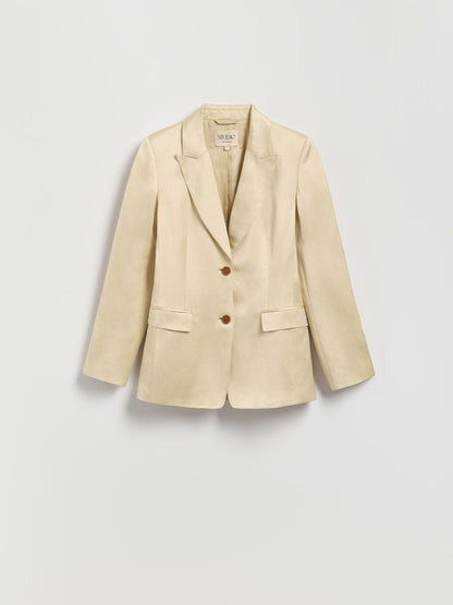 Linen blend satin blazer